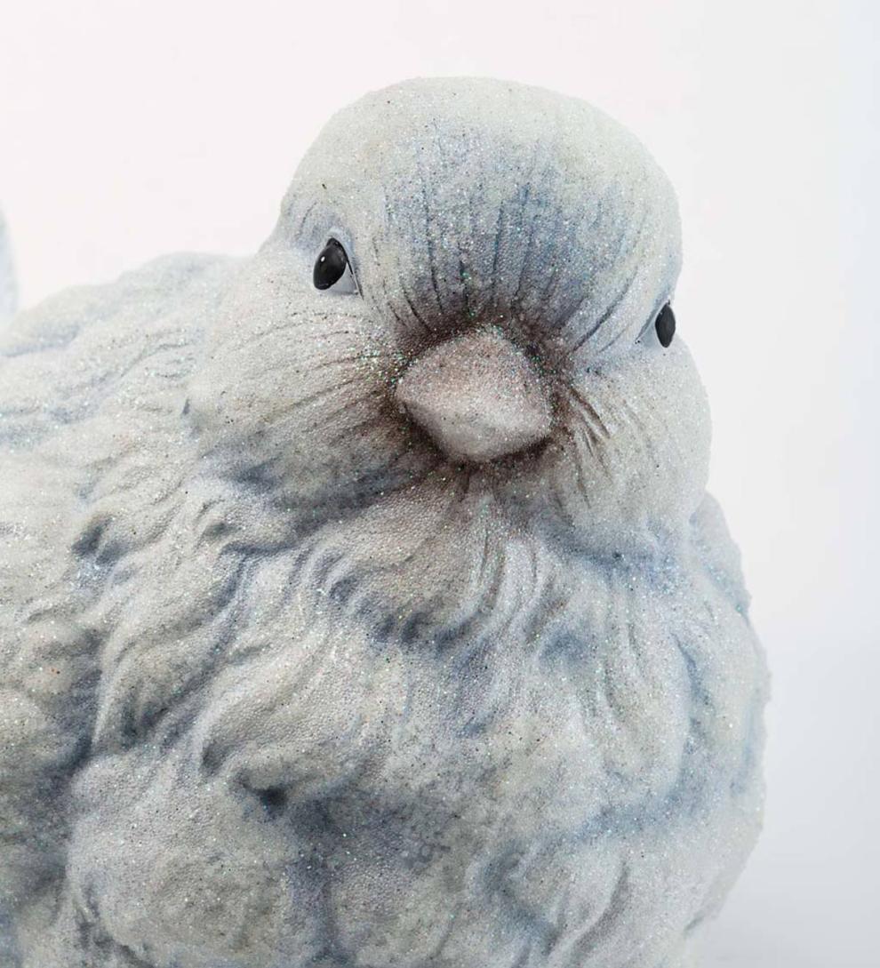 Plow & Hearth Home Accents Indoor Living Blue And White Snowbird Indoor/Outdoor Statues, Set Of 2