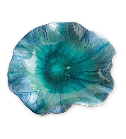 Plow & Hearth Home Accents Indoor Living Blue Ceramic Flower Blooms Wall Art, Set Of 3