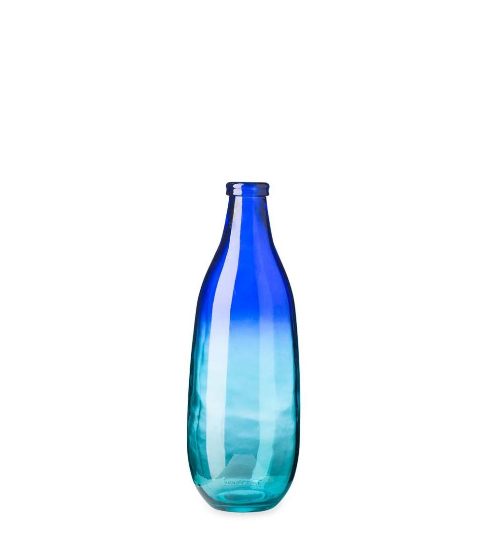 Plow & Hearth Home Accents Indoor Living Blue Ombre Elongated Vase Collection