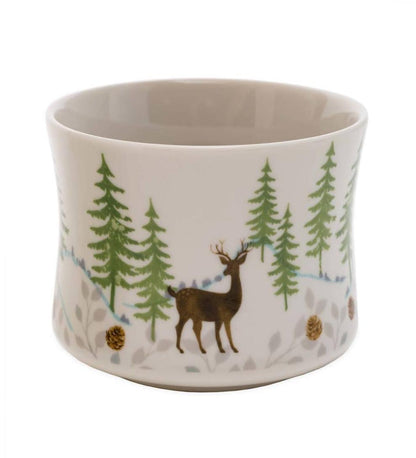 Plow & Hearth Home Accents Indoor Living Cardinal And Deer Holiday Ceramic Oil Candles, Set Of 2