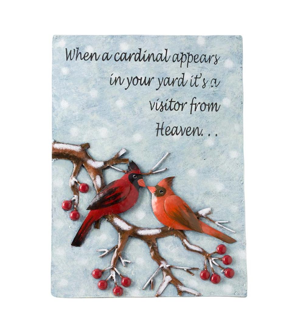 Plow & Hearth Home Accents Indoor Living Cardinal Message Recycled Metal Wall Art