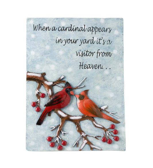 Plow & Hearth Home Accents Indoor Living Cardinal Message Recycled Metal Wall Art