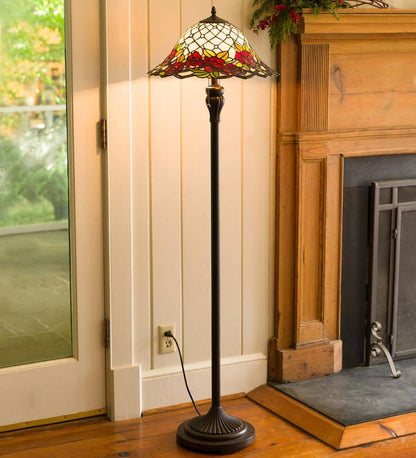 Plow & Hearth Home Accents Indoor Living Chesterfield Tiffany Style Stained Glass Floor Lamp
