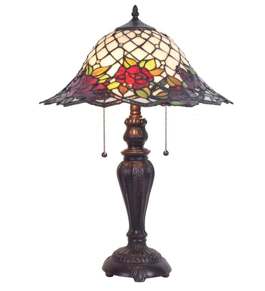 Plow & Hearth Home Accents Indoor Living Chesterfield Tiffany Style Stained Glass Table Lamp