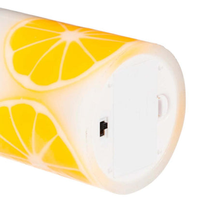 Plow & Hearth Home Accents Indoor Living Citrus Fruit Led Wax Battery-Operated Pillar Candles, Set Of 3