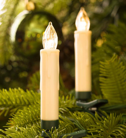 Plow & Hearth Home Accents Indoor Living Clip-On Christmas Tree Candle Lights, Set Of 10