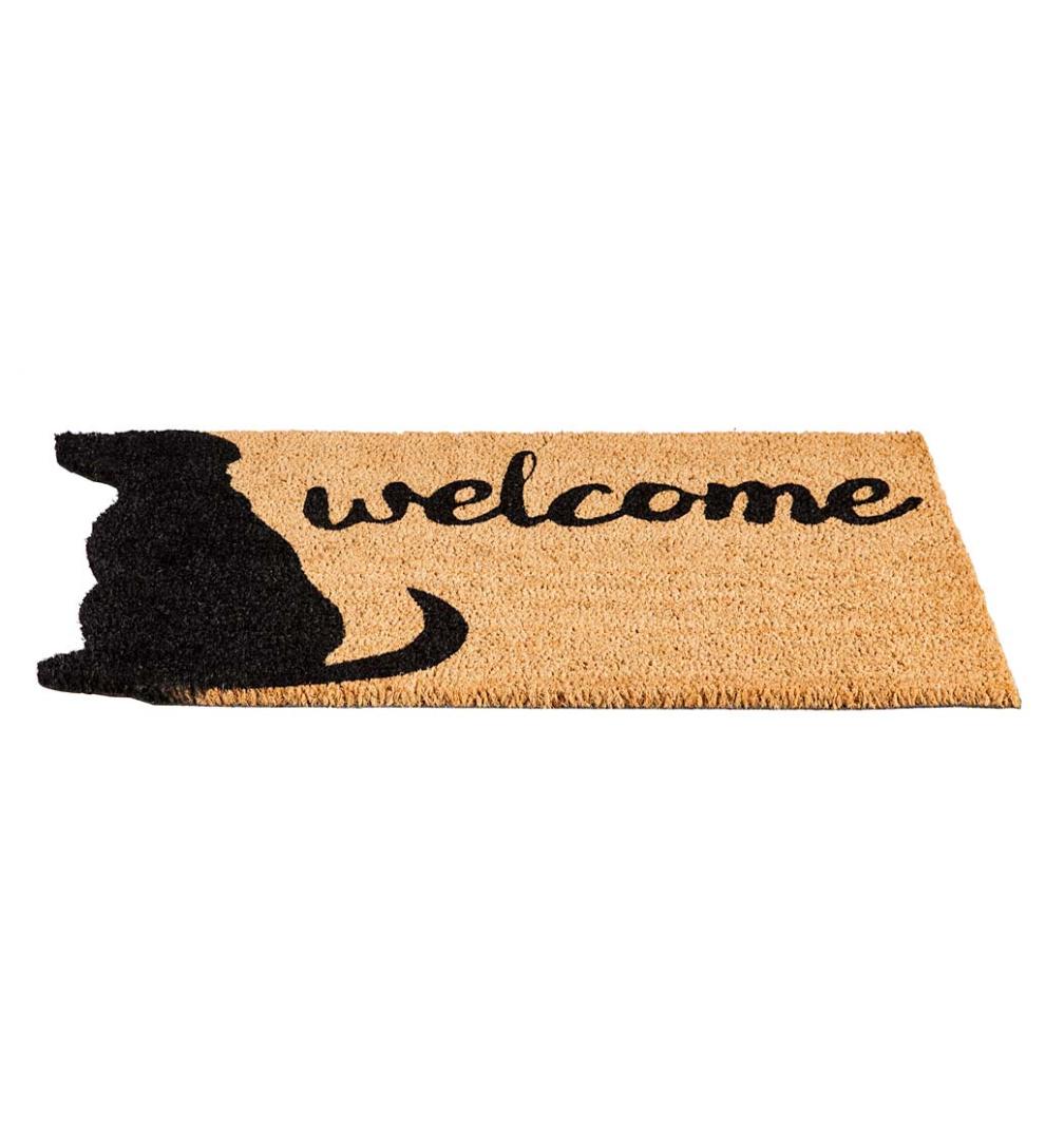 Plow & Hearth Home Accents Indoor Living Coir Fiber Dog Silhouette Welcome Mat