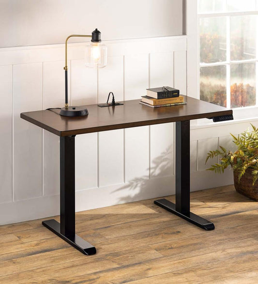 Plow & Hearth Home Accents Indoor Living Desk Lamp With Usb Port And Glass Shade