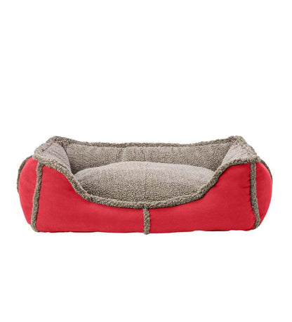 Plow & Hearth Home Accents Indoor Living Faux Suede And Berber Rectangular Dog Bed