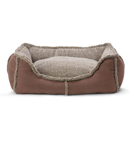 Plow & Hearth Home Accents Indoor Living Faux Suede And Berber Rectangular Dog Bed