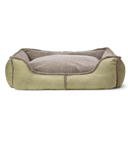 Plow & Hearth Home Accents Indoor Living Faux Suede And Berber Rectangular Dog Bed
