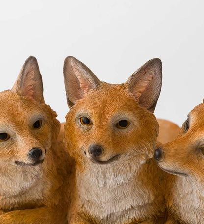 Plow & Hearth Home Accents Indoor Living Fox Kit Triplets Planter