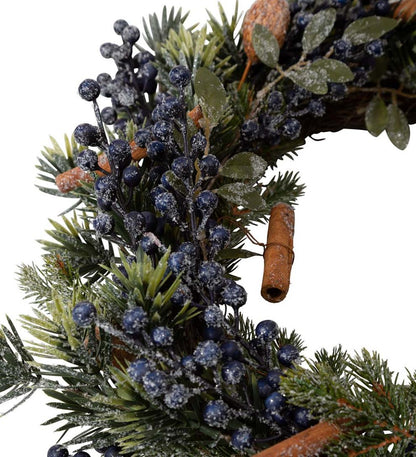 Plow & Hearth Home Accents Indoor Living Frosted Blueberry Holiday Wreath