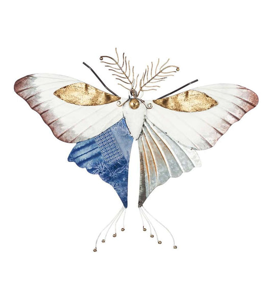 Plow & Hearth Home Accents Indoor Living Giant Metal Moth Wall Art - Pink