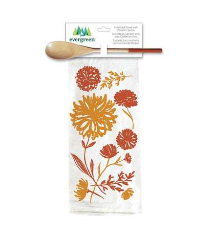 Plow & Hearth Home Accents Indoor Living Harvest Flour Sack Towel And Wooden Spoon Gift Sets, Set Of 4