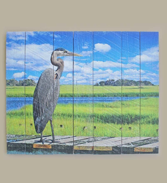 Plow & Hearth Home Accents Indoor Living Heron On Pier Mill Wood Wall Art®