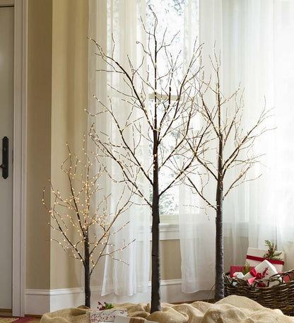 Plow & Hearth Home Accents Indoor Living Indoor/Outdoor Birch Tree With Micro Lights