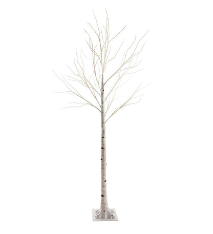 Plow & Hearth Home Accents Indoor Living Indoor/Outdoor Birch Tree With Warm White And Multicolor Lights