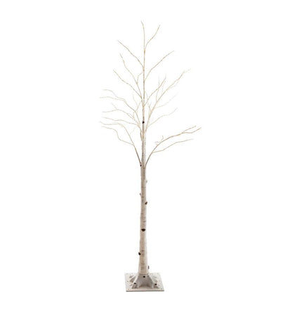 Plow & Hearth Home Accents Indoor Living Indoor/Outdoor Birch Tree With Warm White And Multicolor Lights