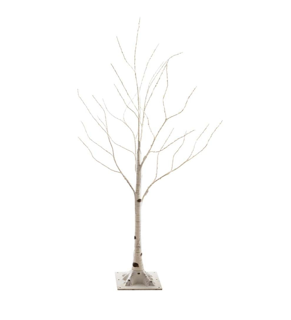 Plow & Hearth Home Accents Indoor Living Indoor/Outdoor Birch Tree With Warm White And Multicolor Lights