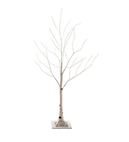 Plow & Hearth Home Accents Indoor Living Indoor/Outdoor Birch Tree With Warm White And Multicolor Lights