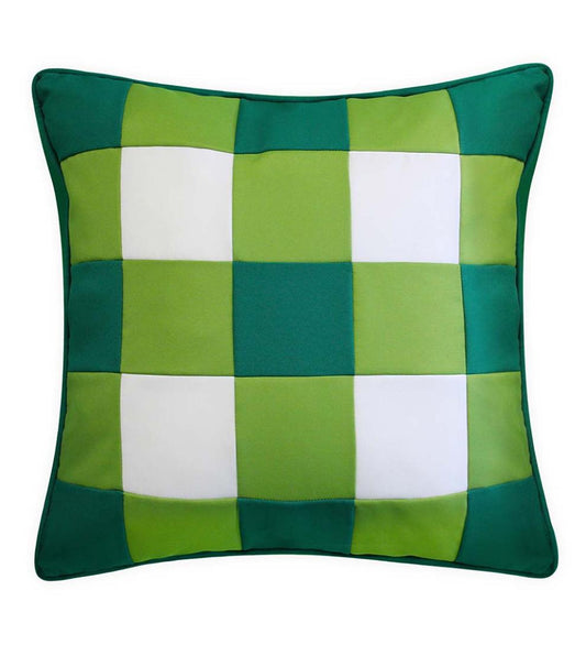 Plow & Hearth Home Accents Indoor Living Indoor/Outdoor Bright Buffalo Plaid Throw Pillow - Yellow