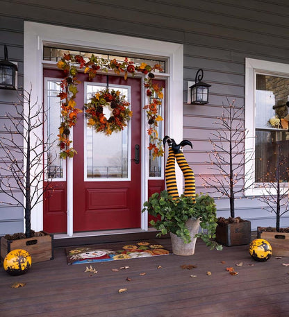 Plow & Hearth Home Accents Indoor Living Indoor/Outdoor Electric Lighted Halloween Black Tree With Orange Leds