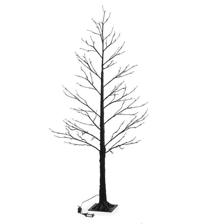 Plow & Hearth Home Accents Indoor Living Indoor/Outdoor Electric Lighted Halloween Black Tree With Orange Leds