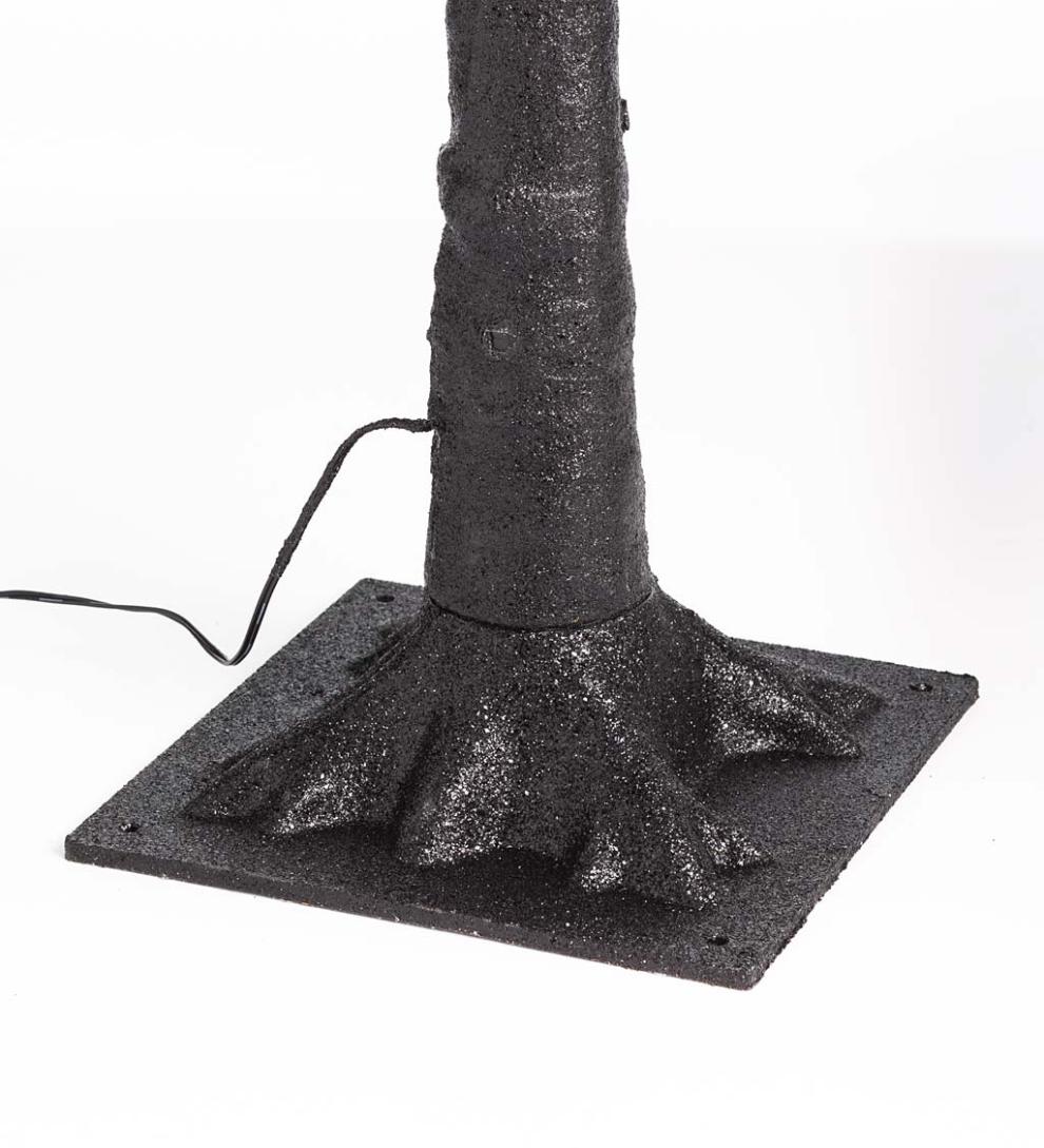 Plow & Hearth Home Accents Indoor Living Indoor/Outdoor Electric Lighted Halloween Black Tree With Orange Leds