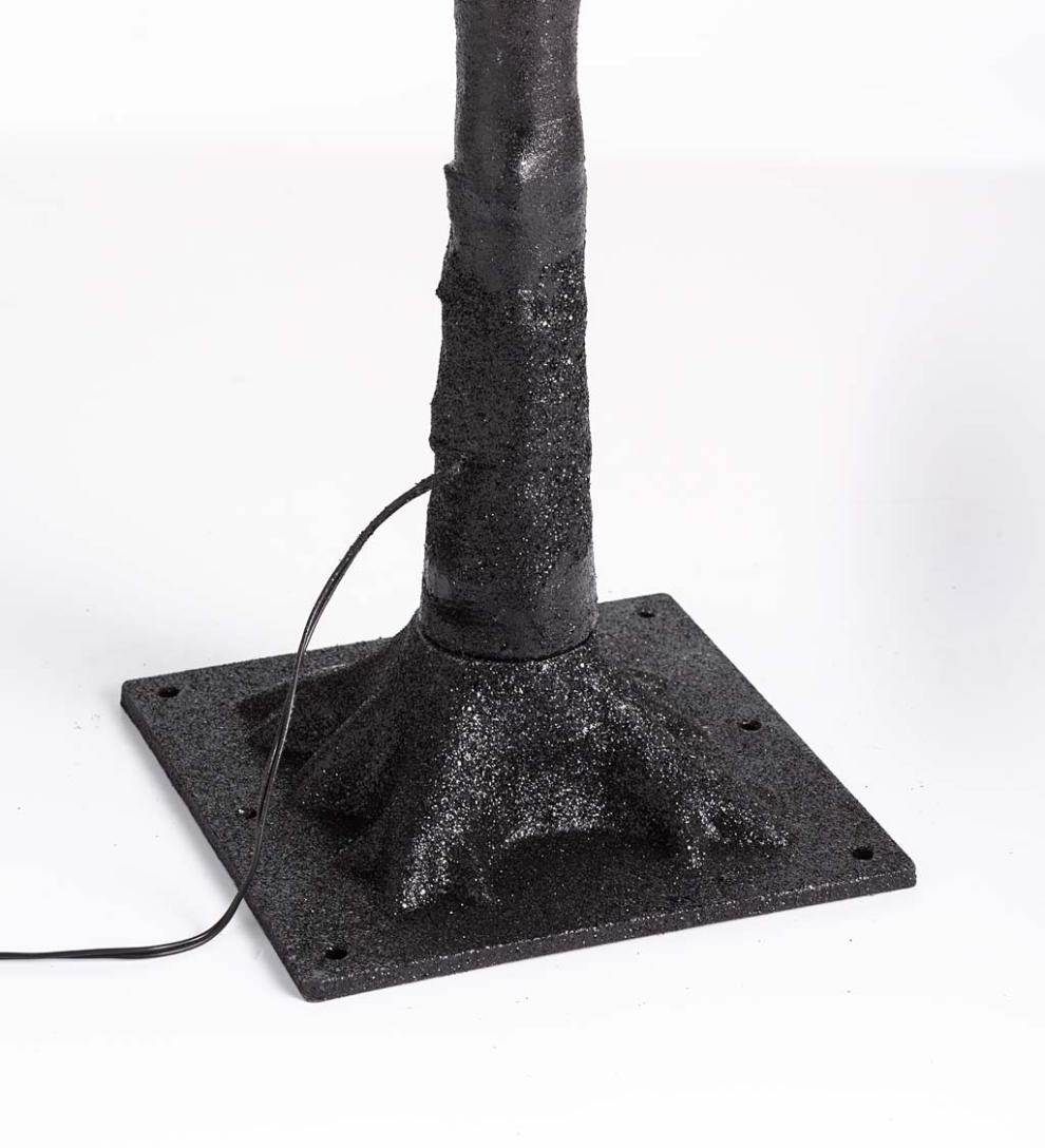 Plow & Hearth Home Accents Indoor Living Indoor/Outdoor Electric Lighted Halloween Black Tree With Orange Leds