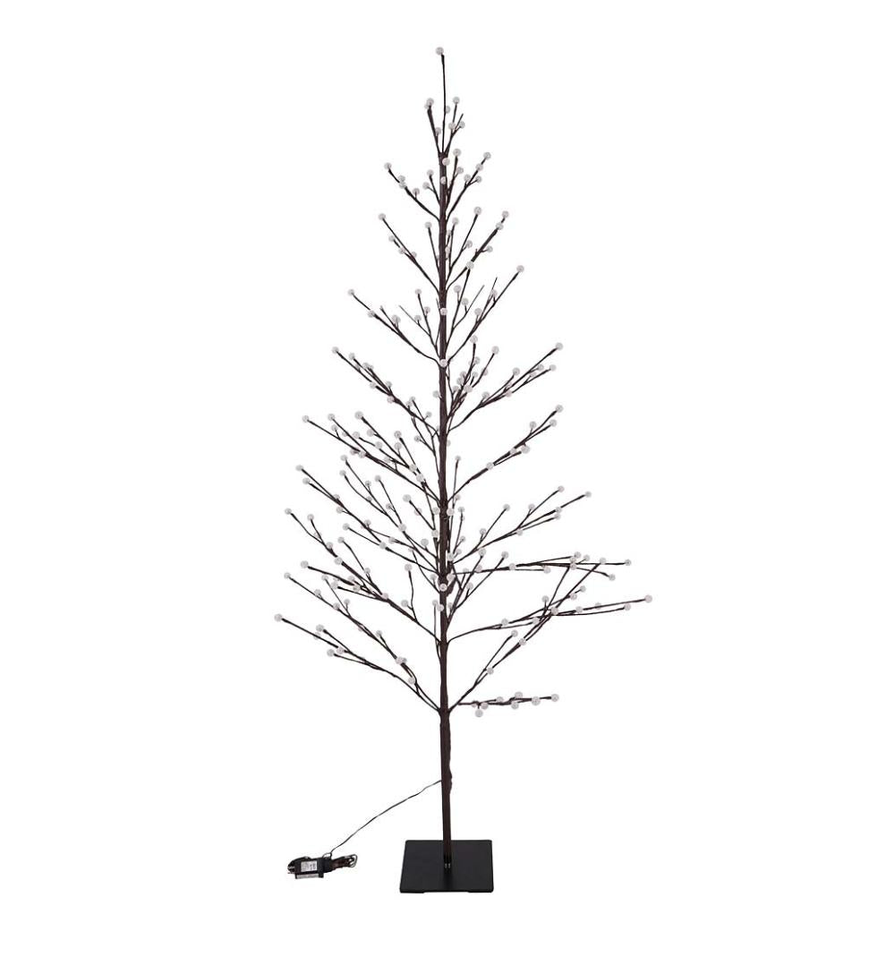 Plow & Hearth Home Accents Indoor Living Indoor/Outdoor Electric Lighted Mini Globe Trees