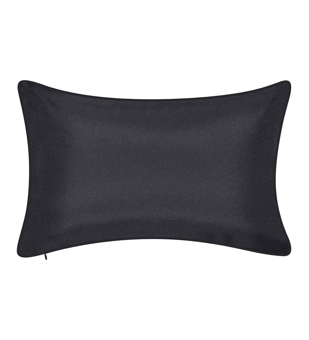 Plow & Hearth Home Accents Indoor Living Indoor/Outdoor Embroidered Dragonfly Lumbar Pillow - Black