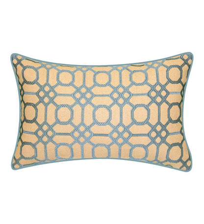 Plow & Hearth Home Accents Indoor Living Indoor/Outdoor Embroidered Geometric Lumbar Pillow