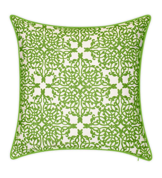 Plow & Hearth Home Accents Indoor Living Indoor/Outdoor Embroidered Lacework Throw Pillow - Black