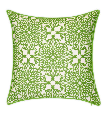 Plow & Hearth Home Accents Indoor Living Indoor/Outdoor Embroidered Lacework Throw Pillow - Black