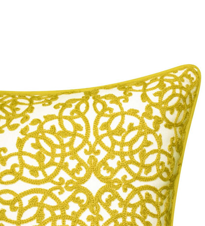 Plow & Hearth Home Accents Indoor Living Indoor/Outdoor Embroidered Lacework Throw Pillow - Black