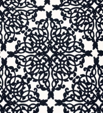 Plow & Hearth Home Accents Indoor Living Indoor/Outdoor Embroidered Lacework Throw Pillow - Black