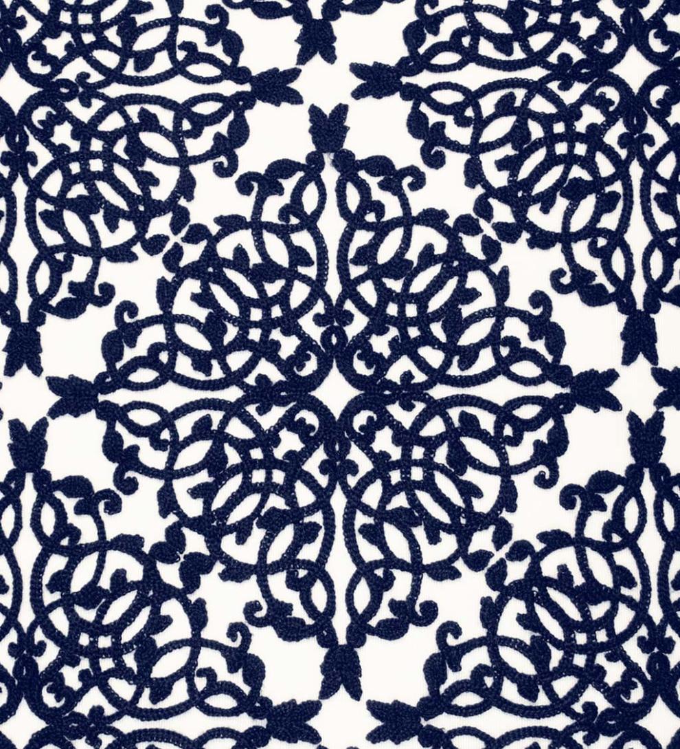 Plow & Hearth Home Accents Indoor Living Indoor/Outdoor Embroidered Lacework Throw Pillow - Black