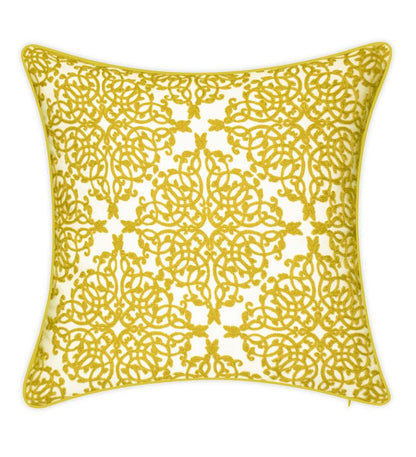 Plow & Hearth Home Accents Indoor Living Indoor/Outdoor Embroidered Lacework Throw Pillow - Black