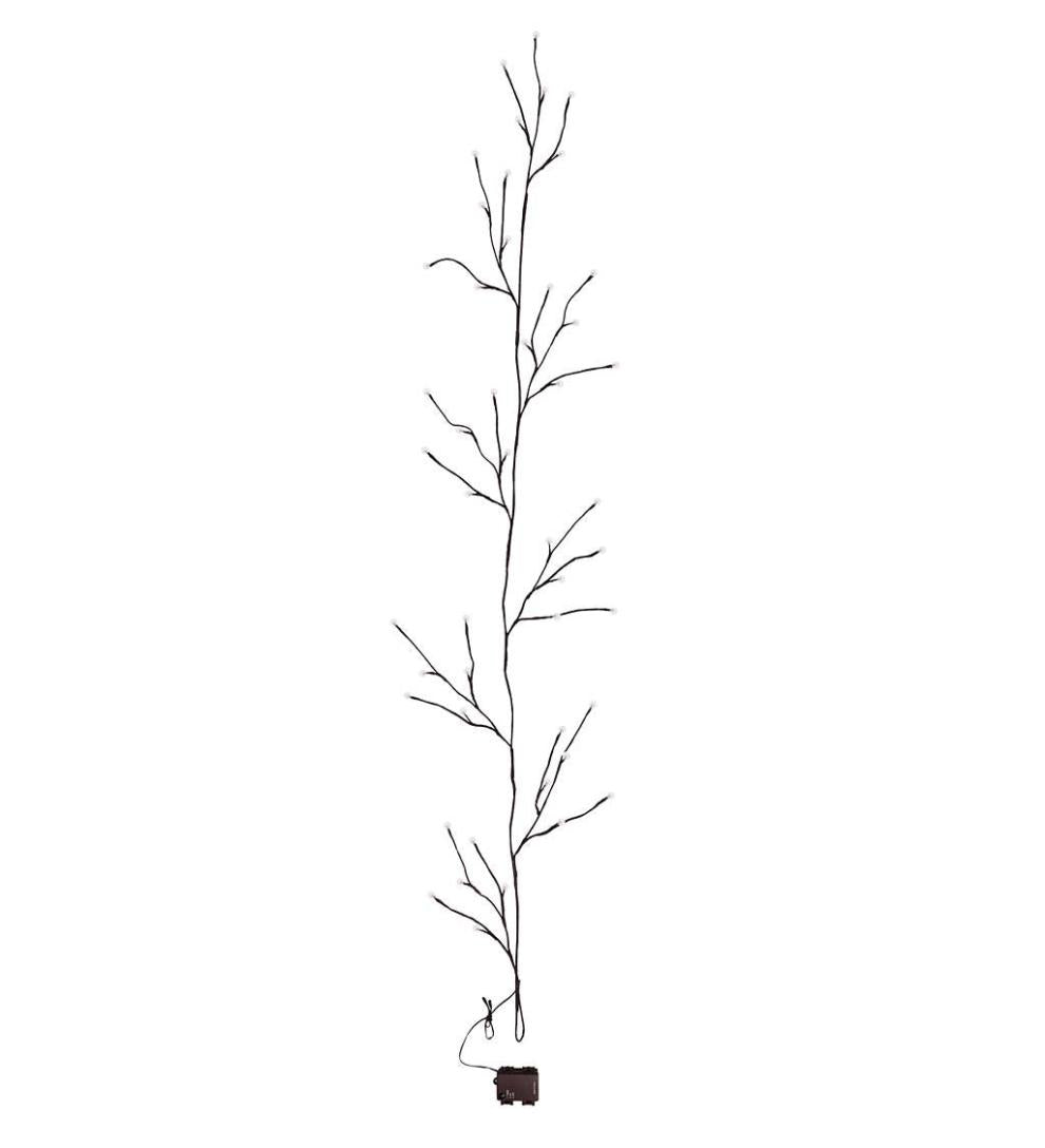Plow & Hearth Home Accents Indoor Living Indoor/Outdoor Globe Lighted Branch Garland With 48 Lights