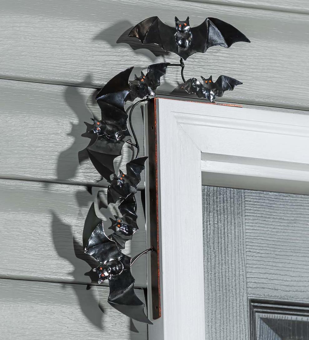 Plow & Hearth Home Accents Indoor Living Indoor/Outdoor Halloween Door Corner Decorations - Bats
