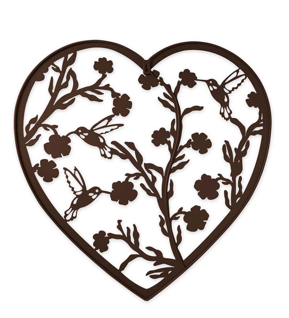 Plow & Hearth Home Accents Indoor Living Indoor/Outdoor Hummingbird And Heart Wall Art