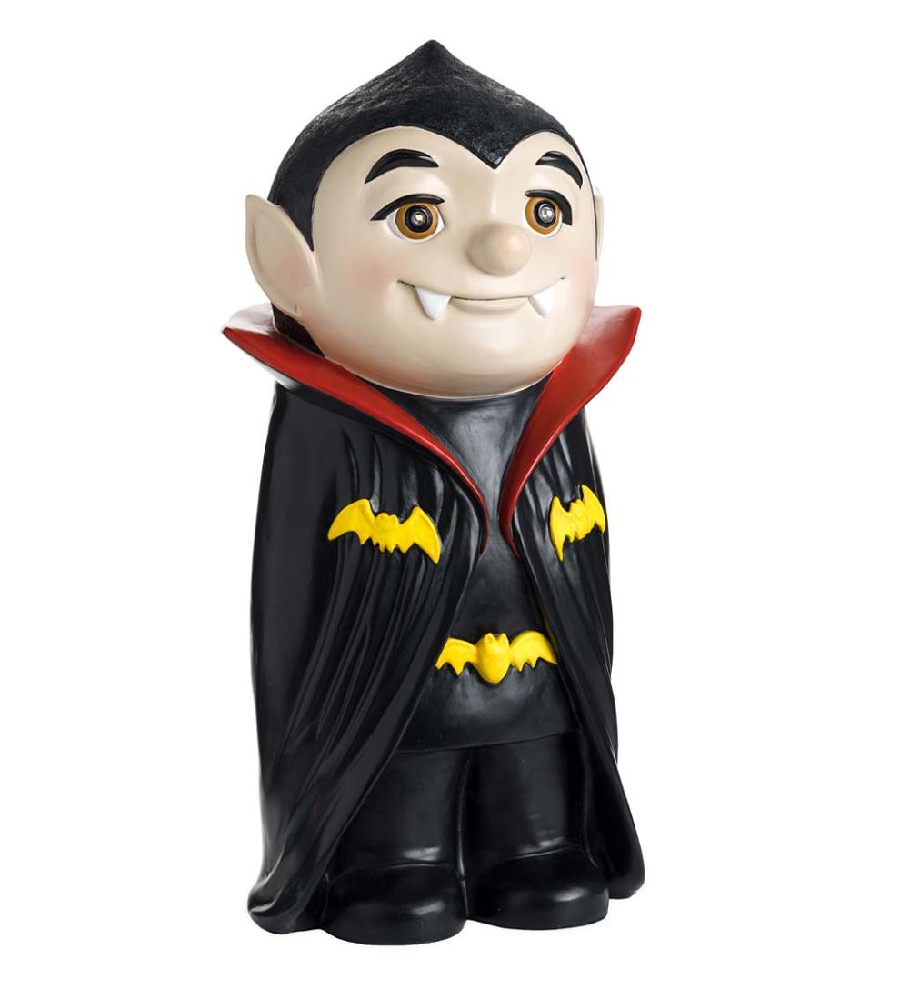 Plow & Hearth Home Accents Indoor Living Indoor/Outdoor Lighted Dracula Shorty Halloween Statue