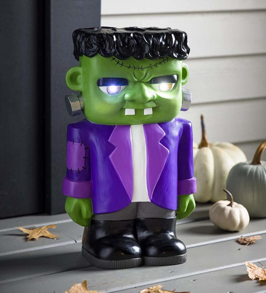 Plow & Hearth Home Accents Indoor Living Indoor/Outdoor Lighted Frankenstein Monster Shorty Halloween Statue