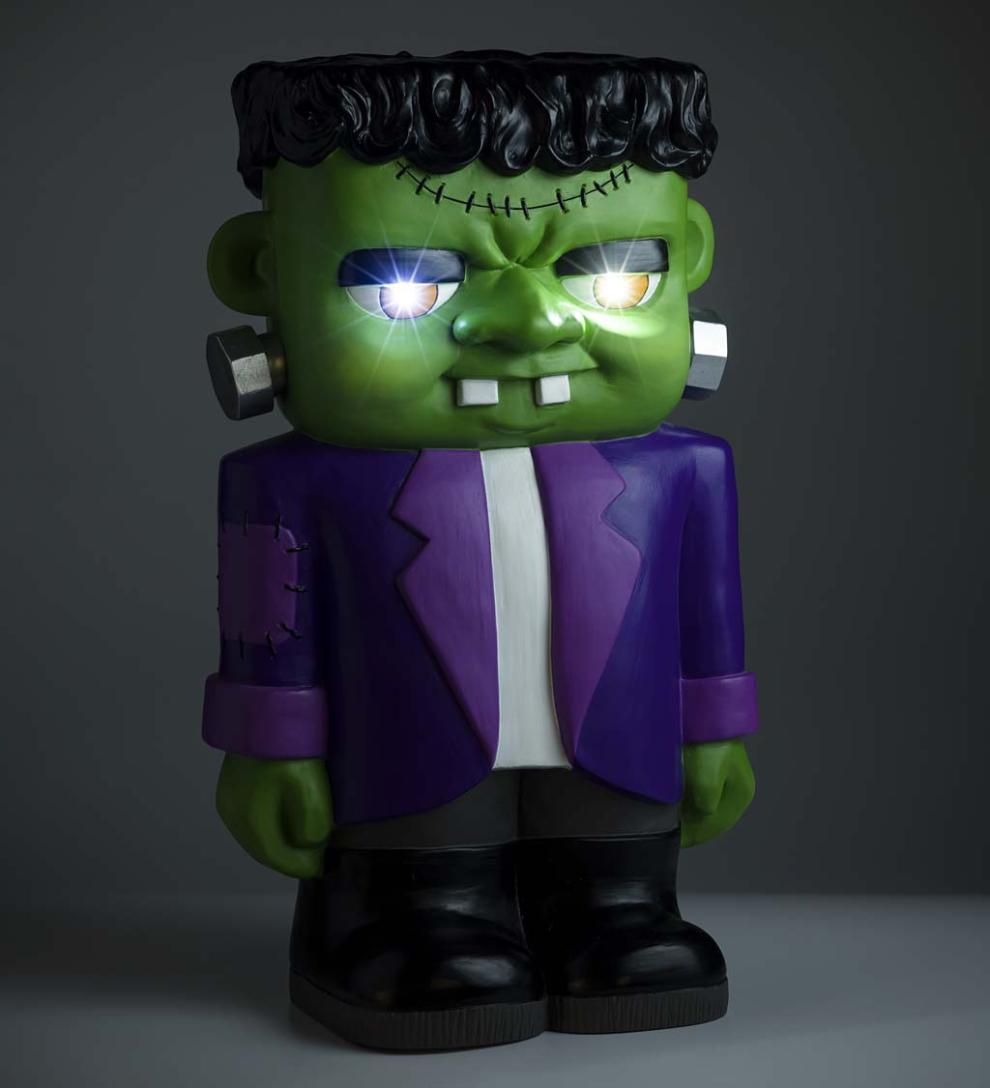 Plow & Hearth Home Accents Indoor Living Indoor/Outdoor Lighted Frankenstein Monster Shorty Halloween Statue