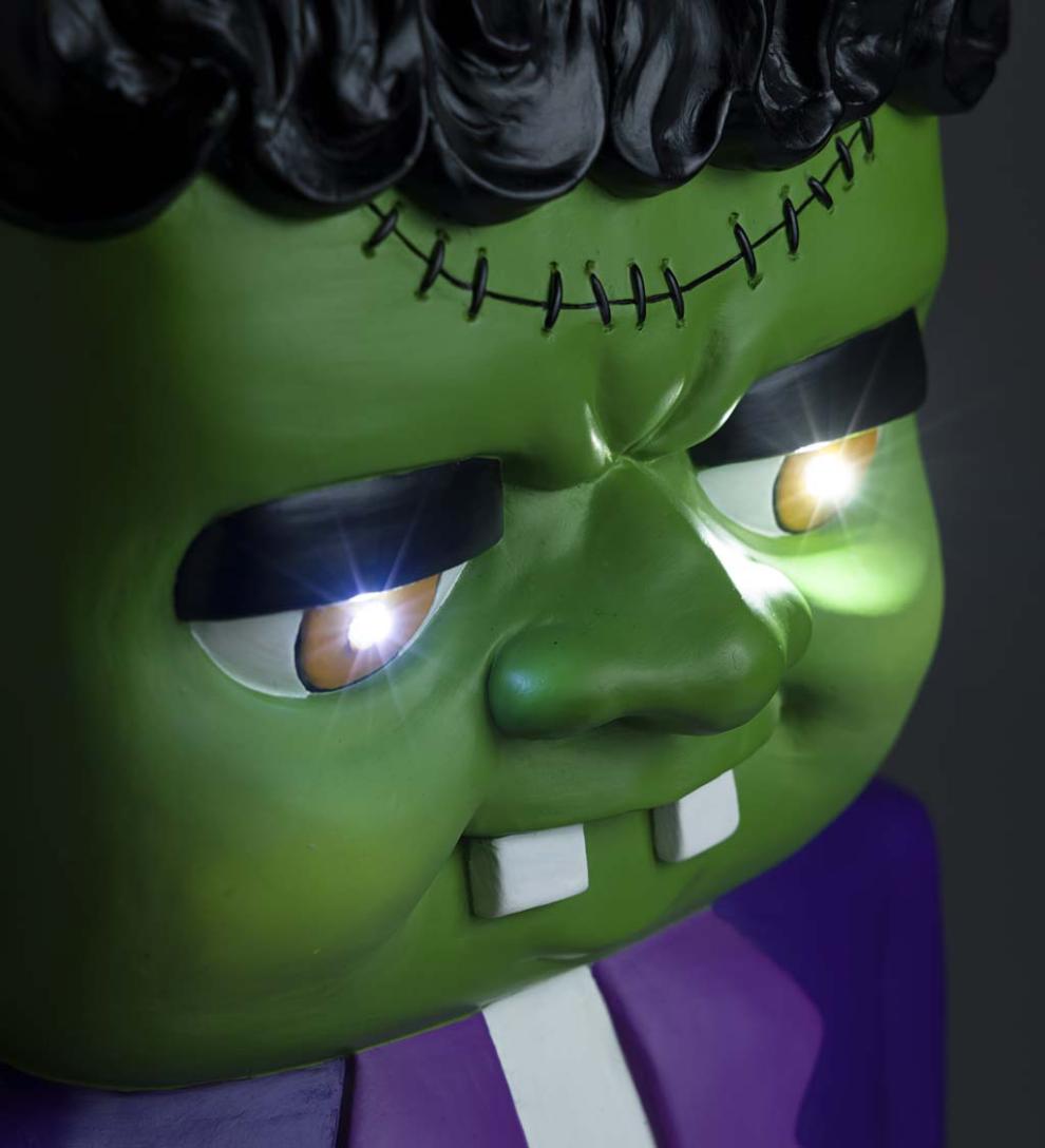 Plow & Hearth Home Accents Indoor Living Indoor/Outdoor Lighted Frankenstein Monster Shorty Halloween Statue