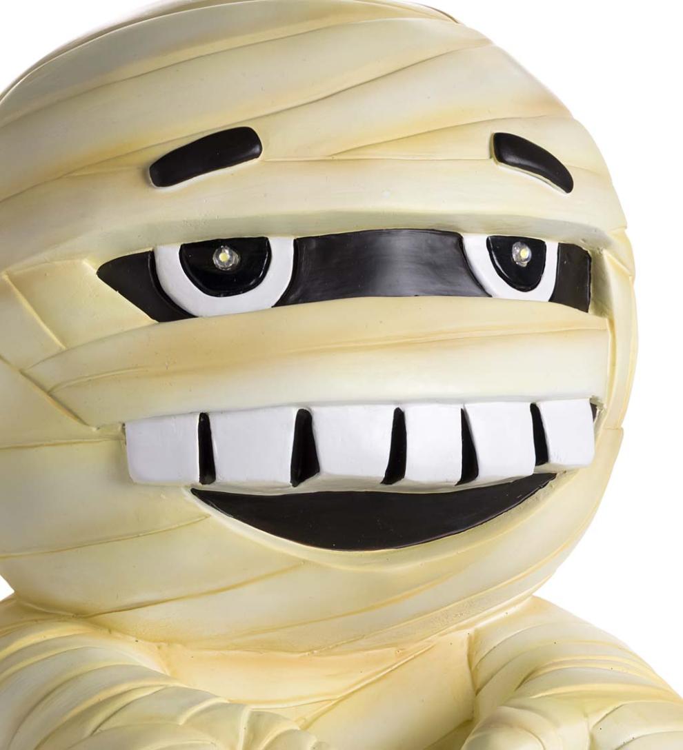 Plow & Hearth Home Accents Indoor Living Indoor/Outdoor Lighted Mummy Shorty Halloween Statue