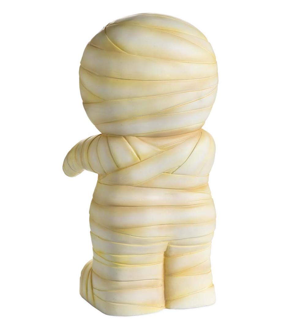 Plow & Hearth Home Accents Indoor Living Indoor/Outdoor Lighted Mummy Shorty Halloween Statue