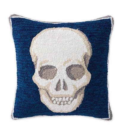 Plow & Hearth Home Accents Indoor Living Indoor/Outdoor Lighted Skull Halloween Pillow