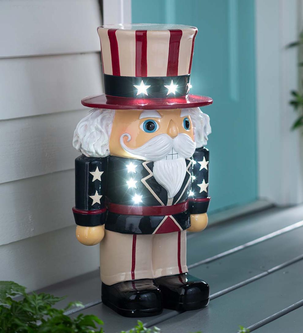 Plow & Hearth Home Accents Indoor Living Indoor/Outdoor Lighted Uncle Sam Shorty Statue